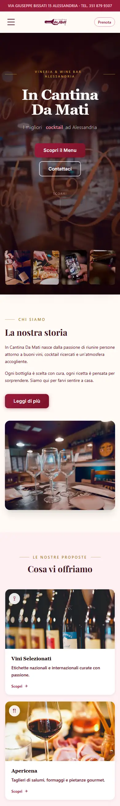 La home di incantinadamati.com su un telefono, catturata il 1 ottobre 2026